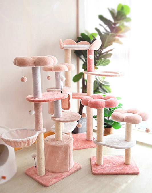 Arbre à chat Fleurs roses